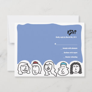 Tarjeta de contestación FELIZ de la invitación de
