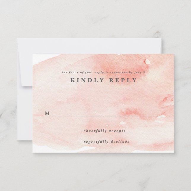 Tarjeta de contestación romántica de la invitación (Anverso)