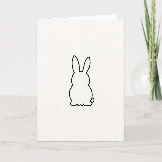Tarjeta de contorno de conejo simple (Anverso)