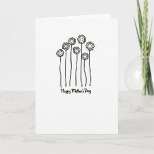 Tarjeta de Contorno del Día de las Madres Floral