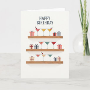 Tarjeta de copa de Martini festiva