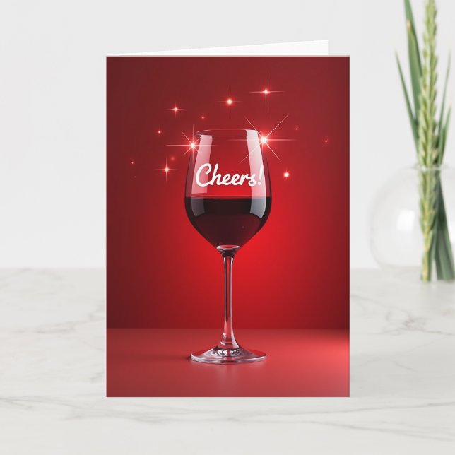 Tarjeta de copa de vino Cheers (Anverso)