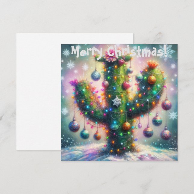 Tarjeta de copas de nieve singulares para navidade (Anverso / Reverso)