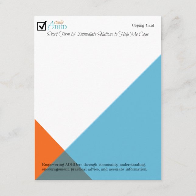 Tarjeta de copia para el TDAH (Anverso)