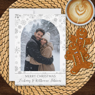 Tarjeta de copo de nieve de Navidad con foto perso