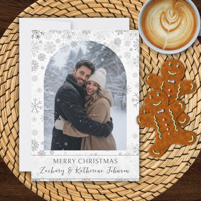 Tarjeta de copo de nieve de Navidad con foto perso (Subido por el creador)