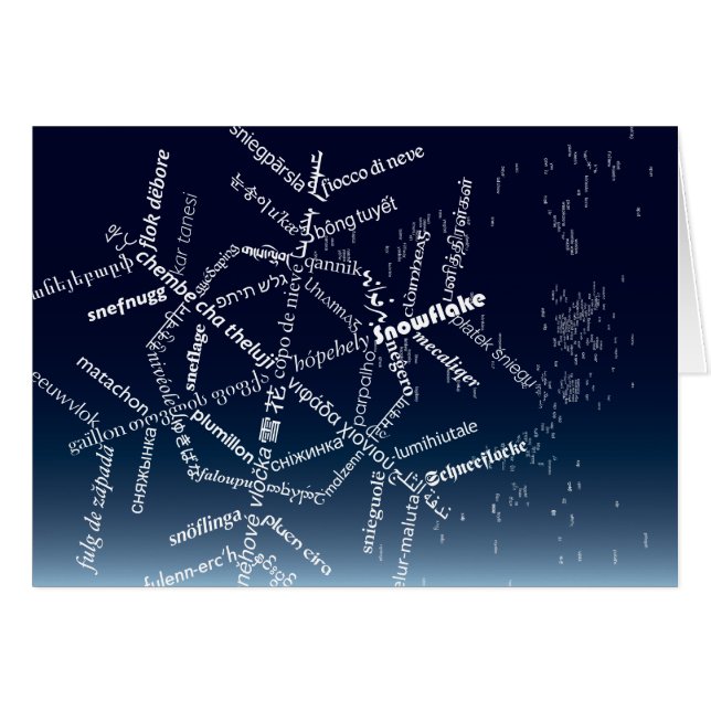 Tarjeta de copo de nieve del mundo (Anverso (Horizontal))