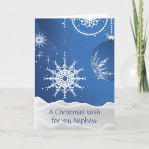 Tarjeta de copos de nieve de Navidad para sobrino