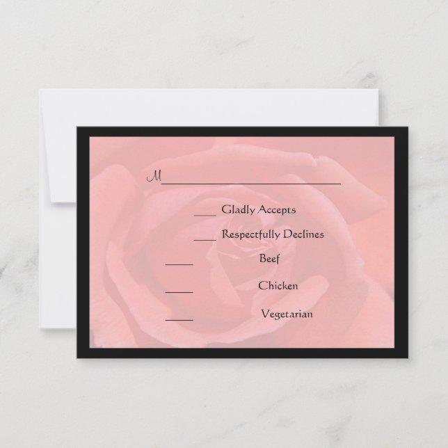 Tarjeta de Coral Rosa Rsvp (Anverso)