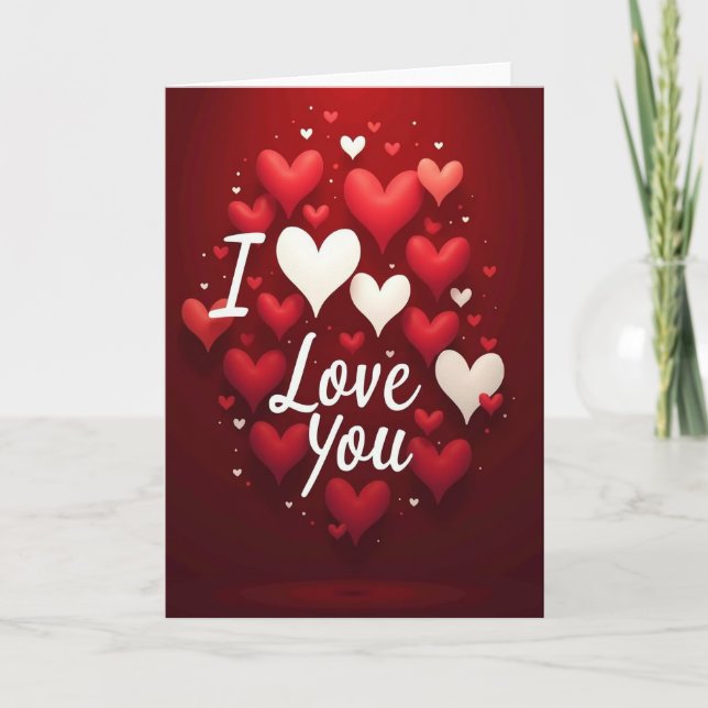 Tarjeta de corazón 3D 'Te Amo' (Anverso)