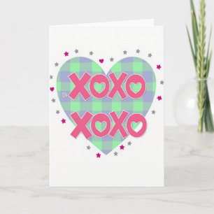Tarjeta de corazón a cuadros Sweet Xoxo