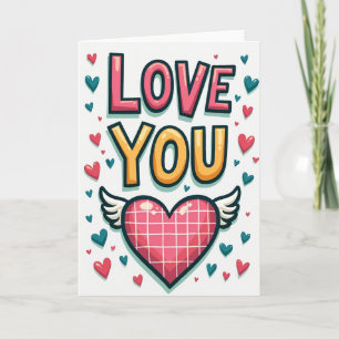 Tarjeta de corazón a cuadros Te Amo