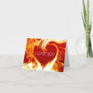 Tarjeta de Corazón Ardiente Te Amo