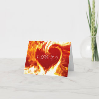 Tarjeta de Corazón Ardiente Te Amo