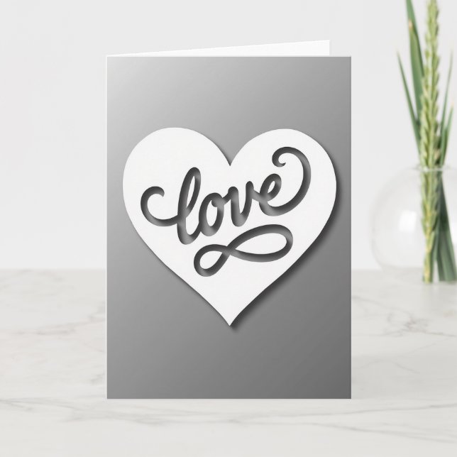 Tarjeta de corazón blanco recortado (Anverso)