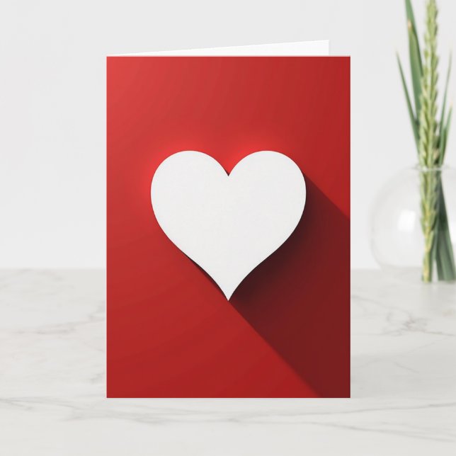 Tarjeta de Corazón Blanco Simple (Anverso)