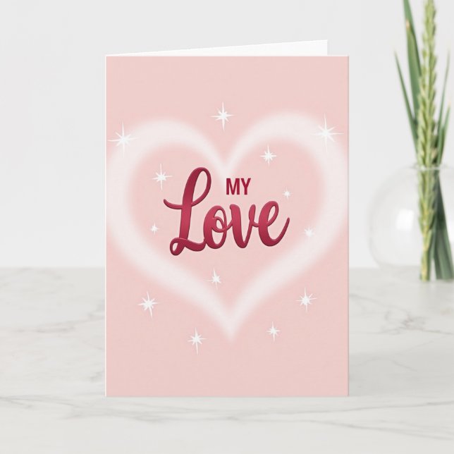 Tarjeta de corazón brillante de mi amor (Anverso)