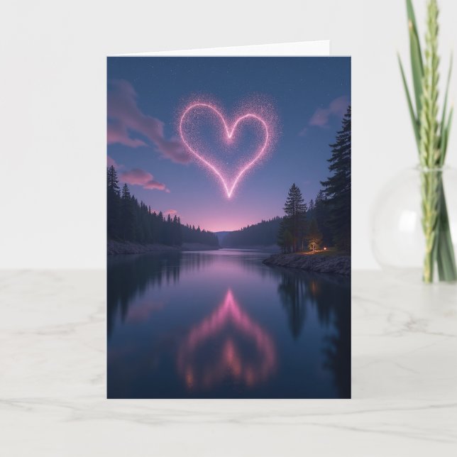 Tarjeta de Corazón Brillante Simple (Anverso)