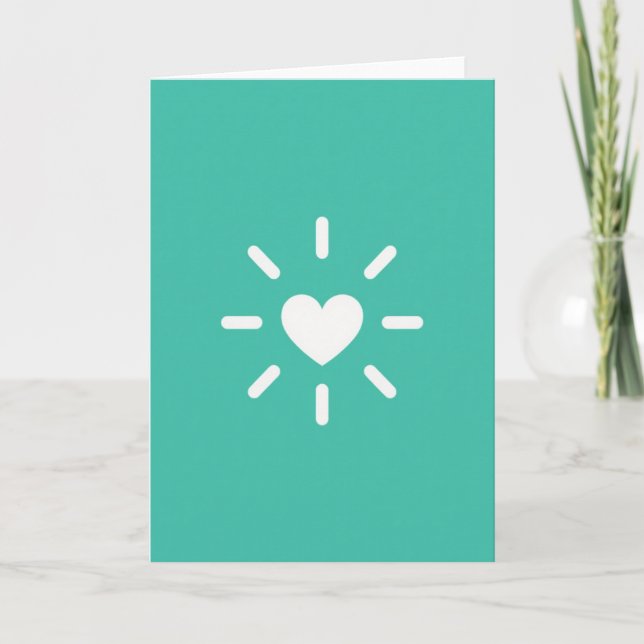 Tarjeta de Corazón Brillante Simple (Anverso)