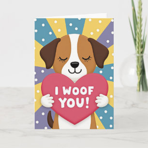 Tarjeta de corazón 'Cachorro lindo te amo'