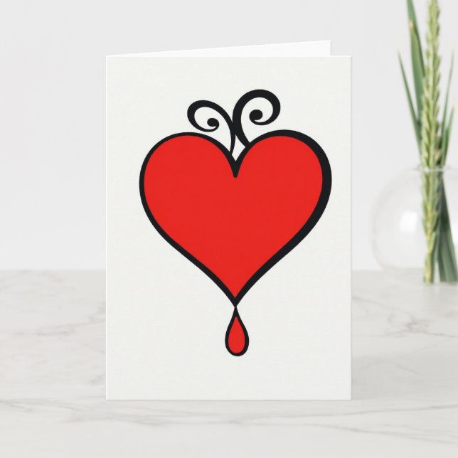 Tarjeta de corazón con caída simple (Anverso)