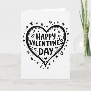 Tarjeta de corazón con garabato del día de San Val