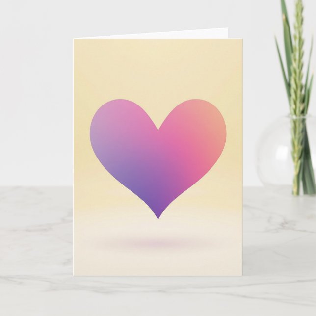 Tarjeta de corazón con gradiente simple (Anverso)