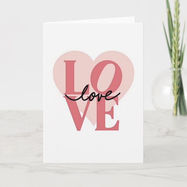 Tarjeta de Corazón con Guión de Amor (Anverso)