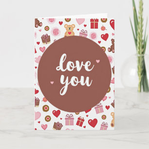 Tarjeta de Corazón con Patrón de Amor