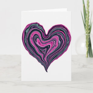 Tarjeta de corazón con remolino minimalista