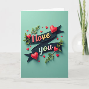 Tarjeta de corazón cosido 'Te quiero'