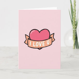 Tarjeta de corazón Cute I Love U