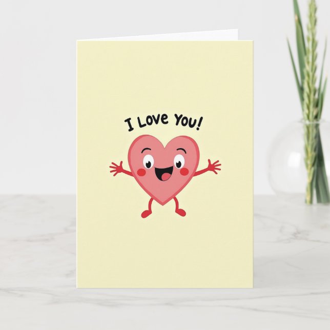 Tarjeta de Corazón de Abrazo Te Quiero (Anverso)