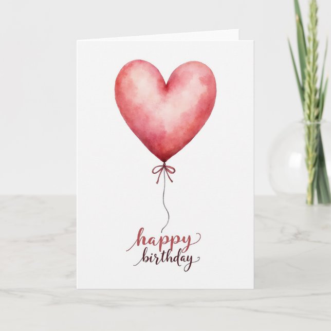 Tarjeta de corazón de acuarela festiva (Anverso)