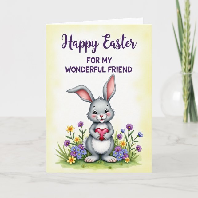 Tarjeta de corazón de amigo de primavera (Anverso)