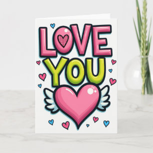 Tarjeta de Corazón de Amor Adorable