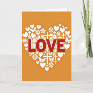 Tarjeta de corazón de amor cristiano