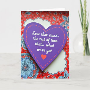 Tarjeta de corazón de amor de prueba de tiempo