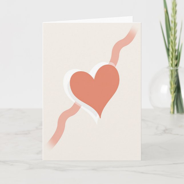Tarjeta de Corazón de Amor Elegante (Anverso)
