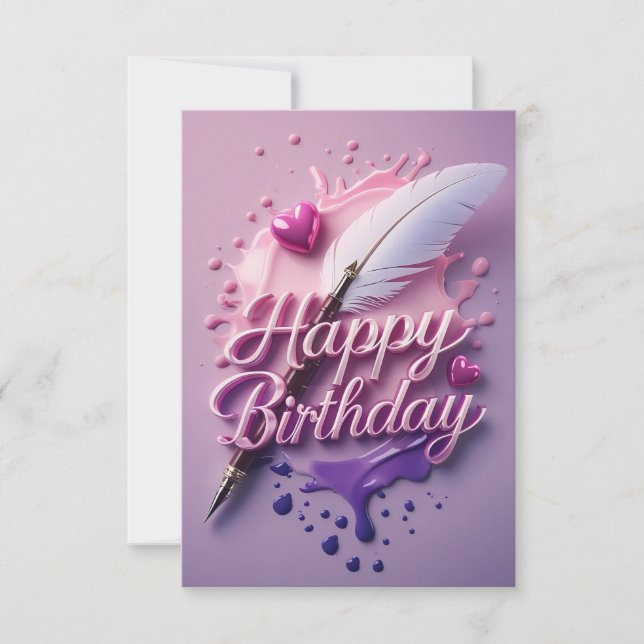 tarjeta de corazón de amor feliz cumpleaños (Anverso)