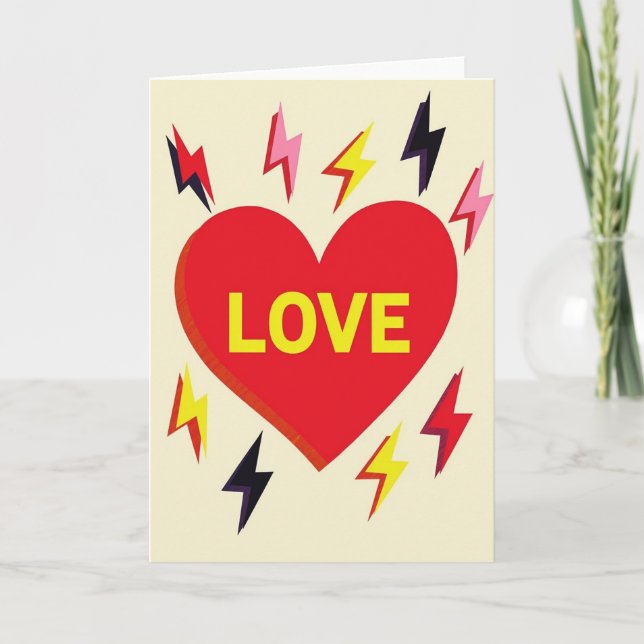 Tarjeta de Corazón de Amor Relámpago (Anverso)