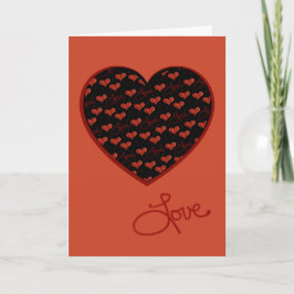 Tarjeta de Corazón de Amor Rojo