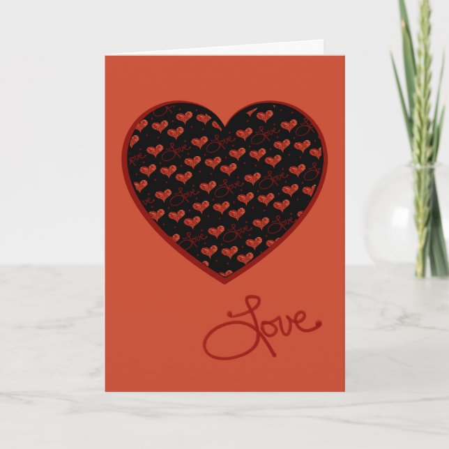 Tarjeta de Corazón de Amor Rojo (Anverso)