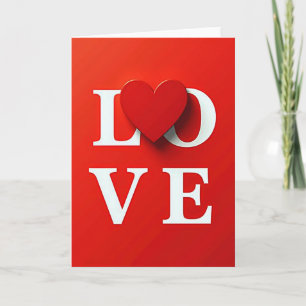 Tarjeta de Corazón de Amor Rojo