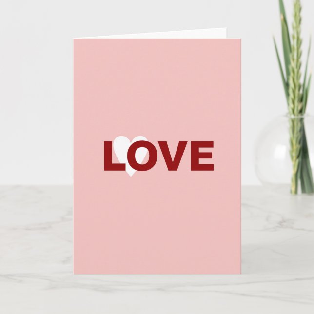 Tarjeta de Corazón de Amor Rosa (Anverso)