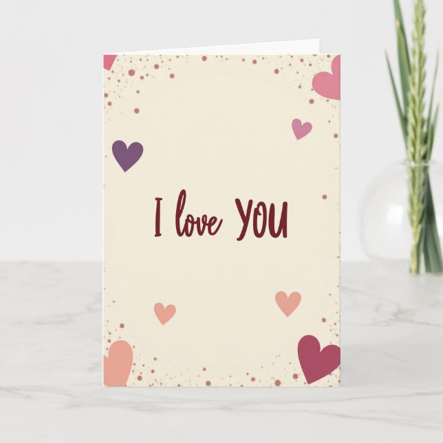 Tarjeta de Corazón de Amor Te Amo (Anverso)