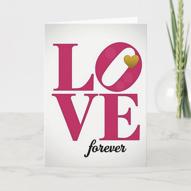 Tarjeta de Corazón de Amor Verdadero para Siempre (Anverso)