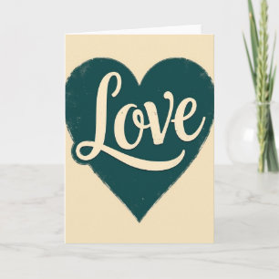 Tarjeta de Corazón de Amor Vintage Simple