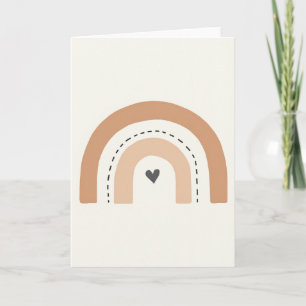 Tarjeta de corazón de arcoíris simple con líneas d