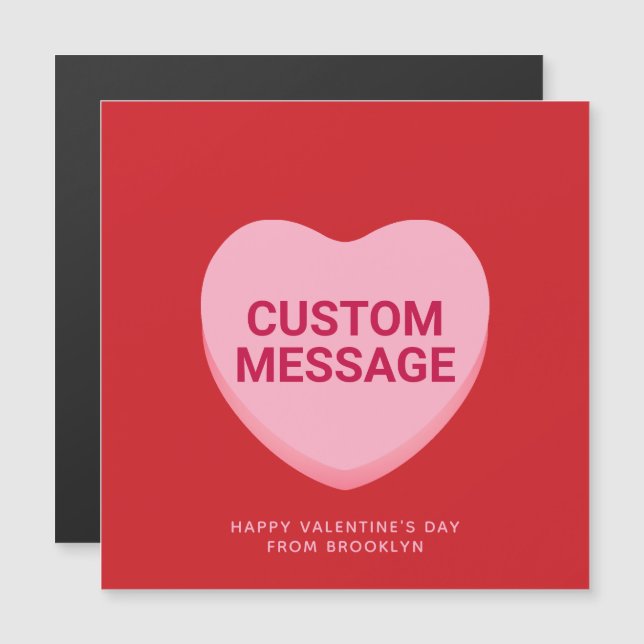 Tarjeta de corazón de conversación de personalizad (Anverso/Reverso)